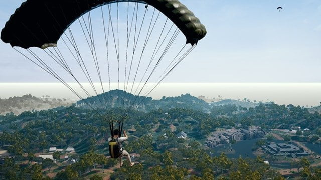 Player landing through parachute