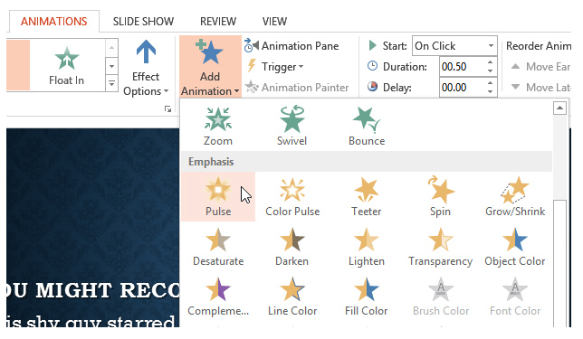 PowerPoint animation screenshot